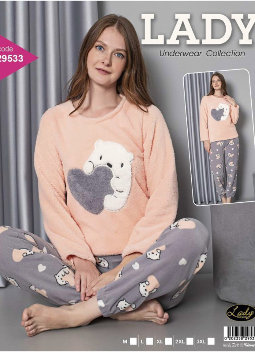 Пижама Женская Велсофт Полар Флис (M+L+XL+2XL+3XL) Lady 29533 — оптом от турецкой фабрики