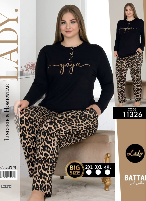 Lady 11326 Btl Uz Pants Homewear Set (2XL+3XL+4XL) — factory-direct from Turkey