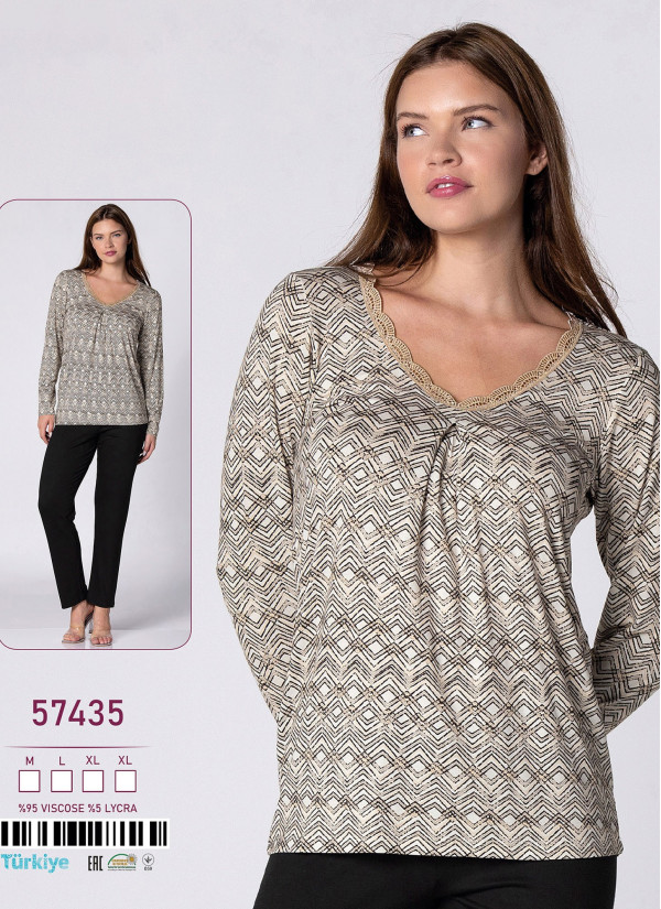 Caroline 57435 Women's Pajama Set (M+L+XL+XL) — factory-direct from Turkey