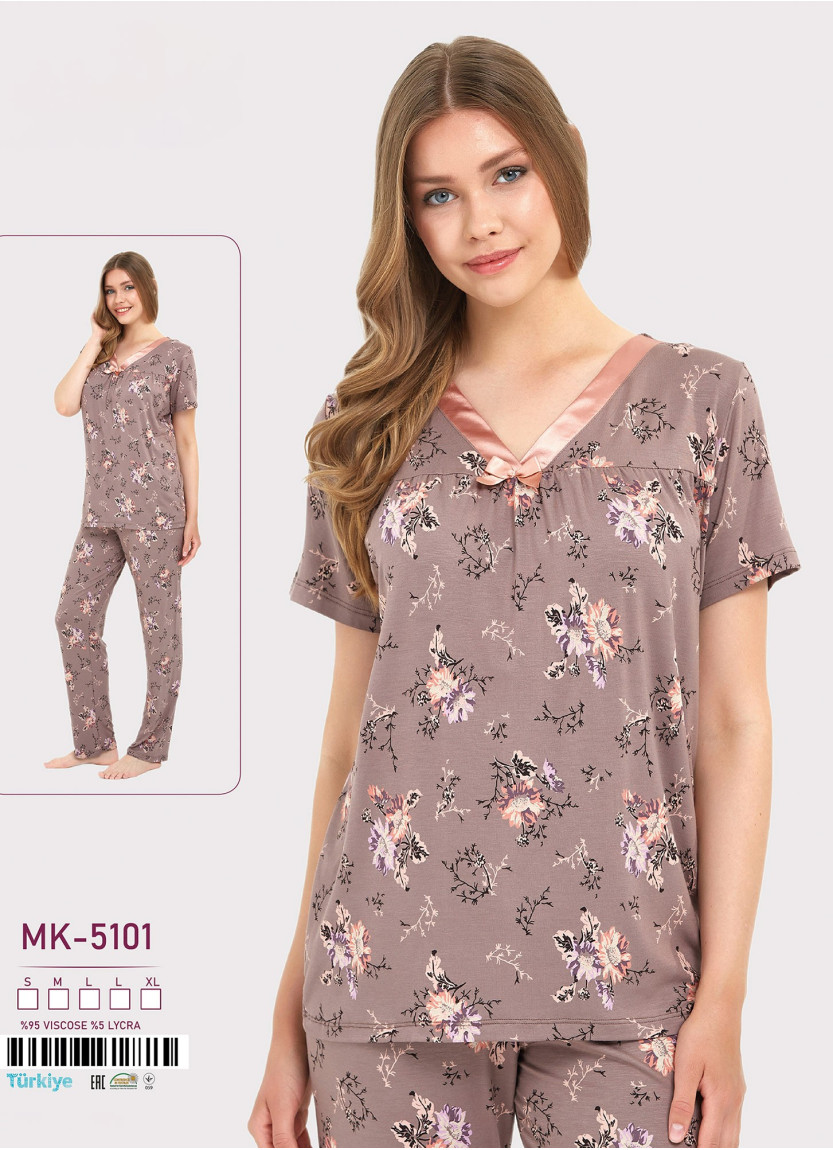 Caroline MK-5101 Women's Pajama Set (S+M+L+L+XL) — factory-direct from Turkey