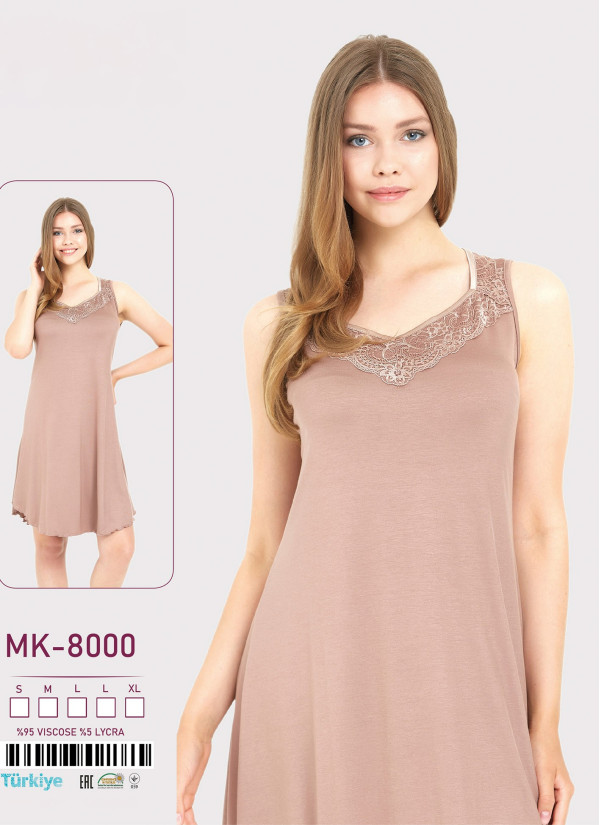 Caroline MK-8000 Nightdress (S+M+L+L+XL) — direct Turkish factory supply