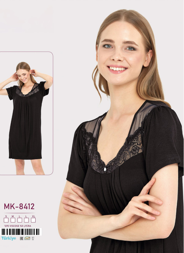 Caroline MK-8412 Nightdress (S+M+L+L+XL) — factory-direct from Turkey