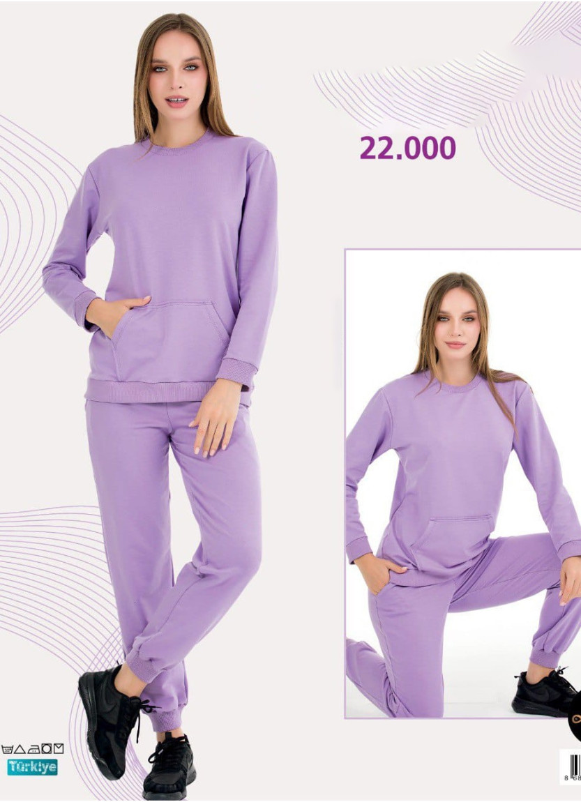 Спортивный Женский Костюм с Брюками (Двунитка) (M+L+XL+2XL+3XL) Lady Lady 22000 — купить оптом из Турции