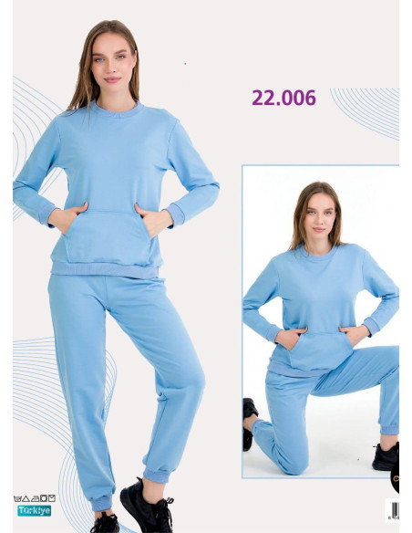Спортивный Женский Костюм с Брюками (Двунитка) (M+L+XL+2XL+3XL) Lady Lady 22006 — оптовая поставка из Турции