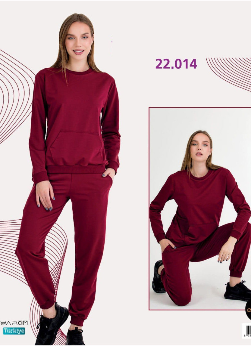 Спортивный Женский Костюм с Брюками (Двунитка) (M+L+XL+2XL+3XL) Lady Lady 22014 — оптовая поставка из Турции
