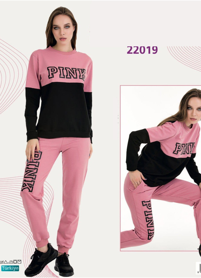 Спортивный Женский Костюм с Брюками (Двунитка) (M+L+XL+2XL+3XL) Lady Lady 22019 — оптом от турецкой фабрики