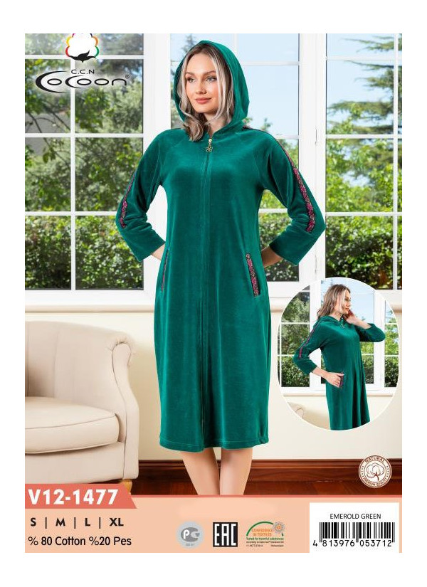 CCNV12-1477_EME Velour Women's Robe (S+M+L+XL) — wholesale for boutiques