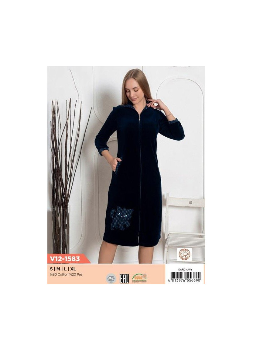 CCNV12-1583_007 Velour Women's Robe (S+M+L+XL) — wholesale for boutiques