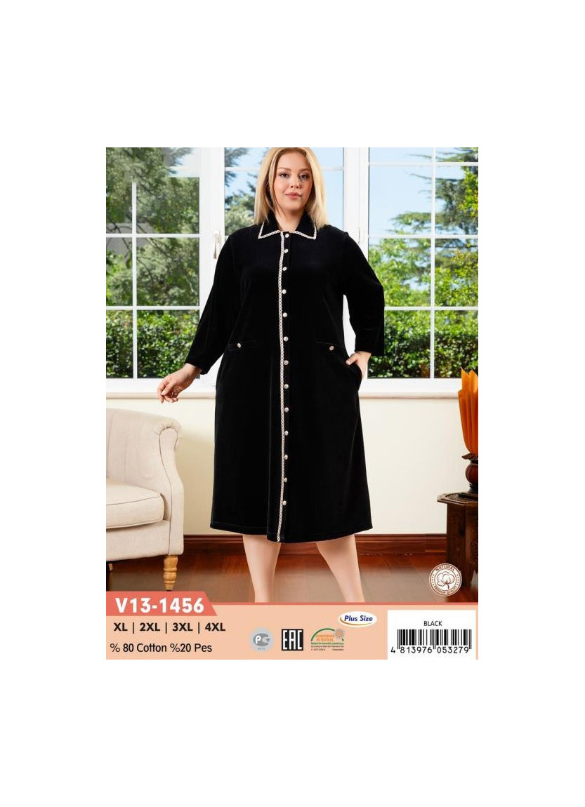 CCNV13-1456_LAP Velour Women's Robe (XL+2XL+3XL+4XL) — Istanbul wholesale supplier