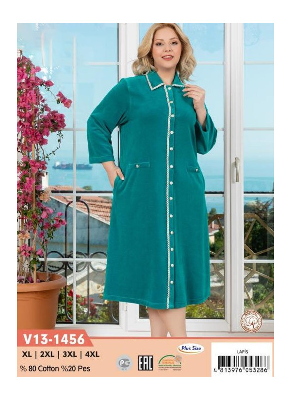 CCNV13-1456_LAP Velour Women's Robe (XL+2XL+3XL+4XL) — wholesale for boutiques