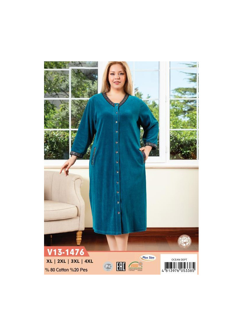 CCNV13-1476_OCD Velour Women's Robe (XL+2XL+3XL+4XL) — Turkey wholesale collection