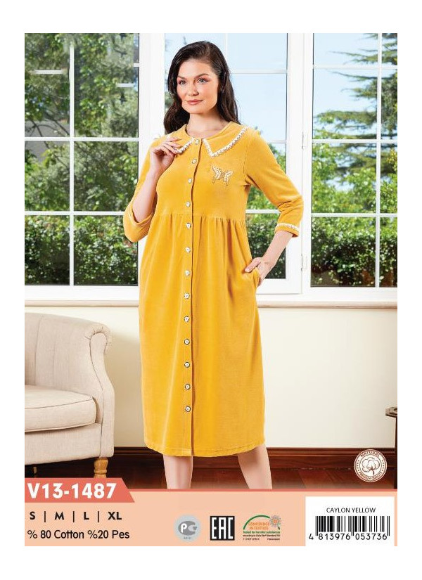 CCNV13-1487_CYL Velour Women's Robe (S+M+L+XL) — wholesale for boutiques