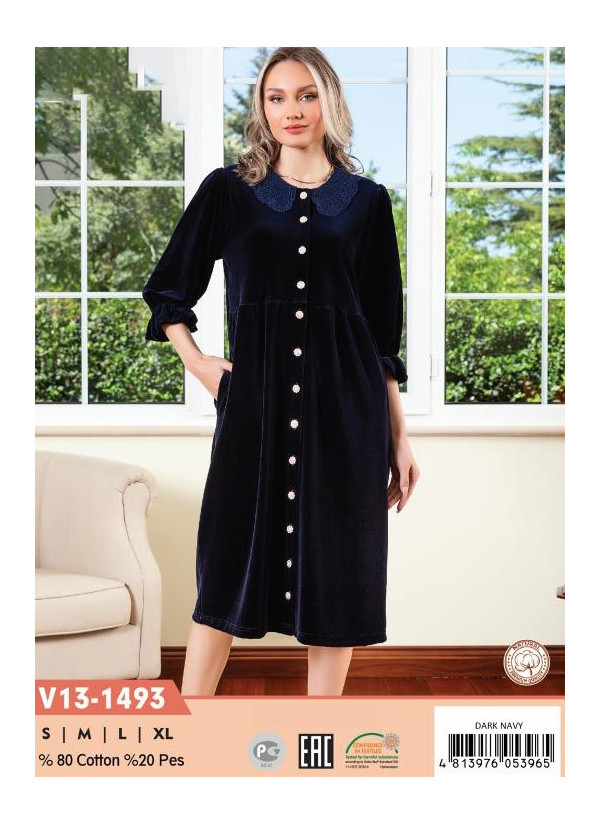 CCNV13-1493_DRN Velour Women's Robe (S+M+L+XL) — wholesale for boutiques