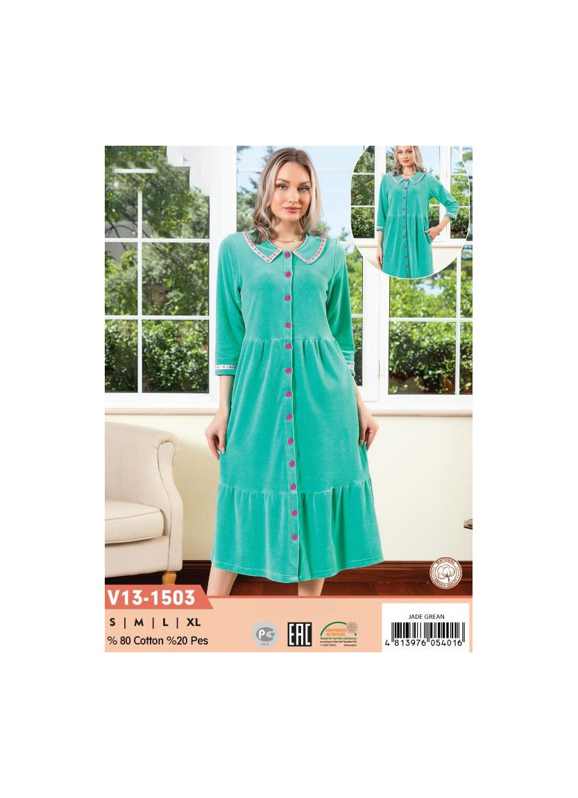 CCNV13-1503_005 Velour Women's Robe (S+M+L+XL) — Istanbul wholesale supplier