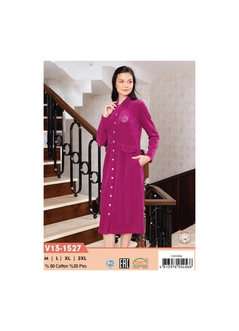 CCNV13-1527_FUS Velour Women's Robe (M+L+XL+2XL) — Istanbul wholesale supplier