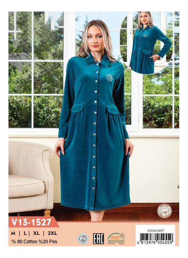 CCNV13-1527_OCD Velour Women's Robe (M+L+XL+2XL) — wholesale for boutiques