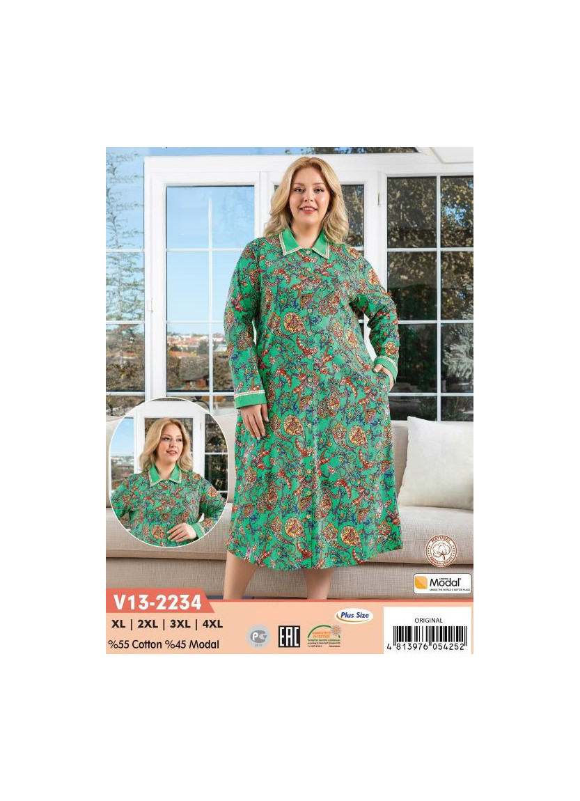 CCNV13-2234_ORI Modal Women's Robe (XL+2XL+3XL+4XL) — Turkish factory wholesale
