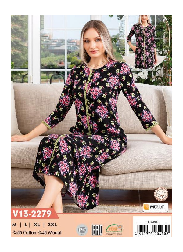 CCNV13-2279_ORI Modal Women's Robe (M+L+XL+2XL) — Istanbul wholesale supplier