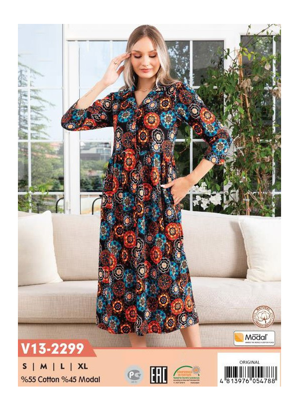 CCNV13-2299_ORI Modal Women's Robe (S+M+L+XL) — Turkish factory wholesale