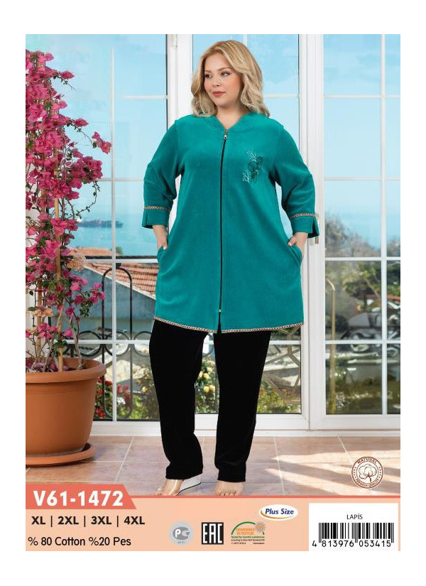 CCNV61-1472_LAP Velour Pants Homewear Set (XL+2XL+3XL+4XL) — wholesale for boutiques