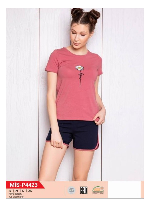 MİS-P4423_ORI Cotton Shorts Homewear Set (S+M+L+XL) — Istanbul wholesale supplier