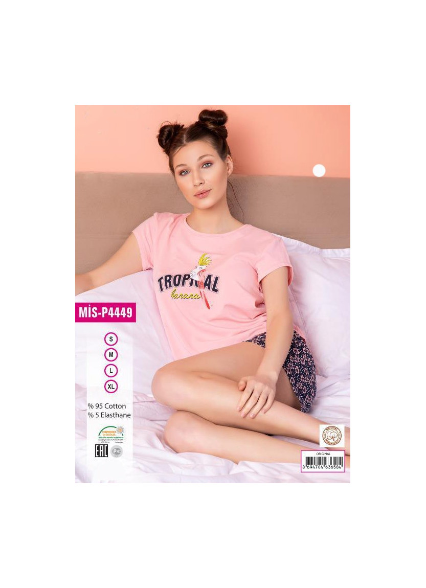MİS-P4449_ORI Cotton Shorts Homewear Set (S+M+L+XL) — wholesale for boutiques