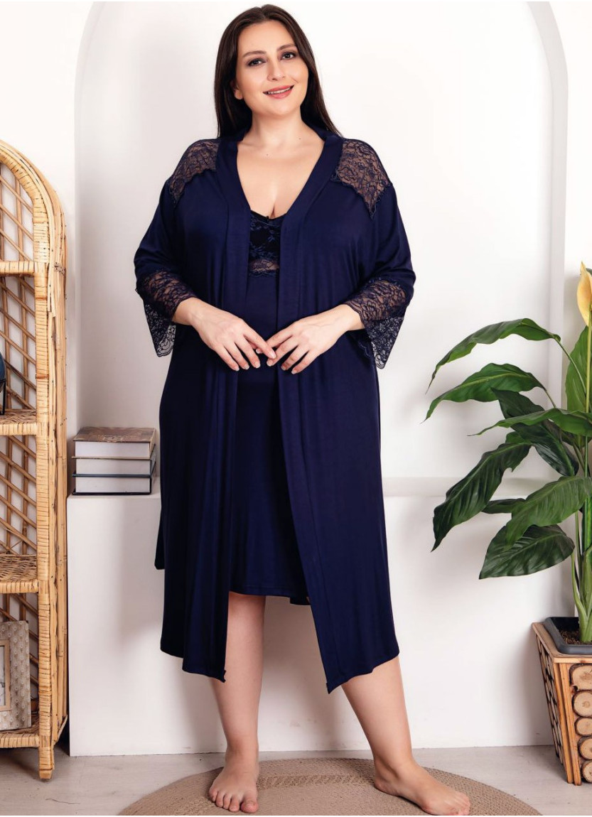 Lady BTL 19213 2-Piece Robe & Nightdress Set (2XL+3XL+4XL) — Istanbul wholesale supplier