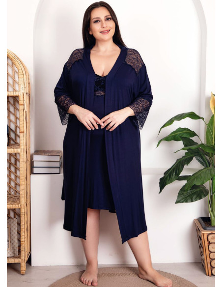 Lady BTL 19213 2-Piece Robe & Nightdress Set (2XL+3XL+4XL) — Istanbul wholesale supplier