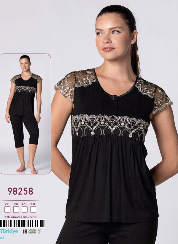 Caroline 98258 Capri Homewear Set (2XL+3XL+4XL+5XL) — wholesale from Turkey