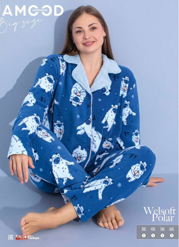 Pijamo 55231 Welsoft Women's Pajama Set (3XL+4XL+5XL+6XL) — wholesale from Turkey