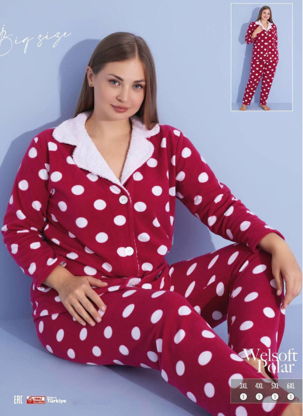 Pijamo 55403 Welsoft Women's Pajama Set (3XL+4XL+5XL+6XL) — wholesale from Turkey