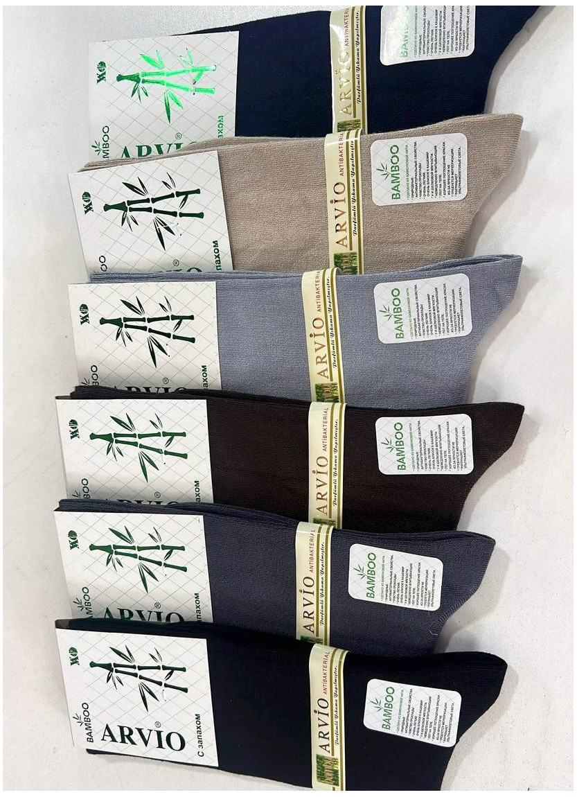 Носки Бамбуковые Длинные Мужские 12 Пар/Уп. (40-44) Всесезонные Bamboo ARVIO ARVIO BMB Uz 80002 — прямые поставки из Турции
