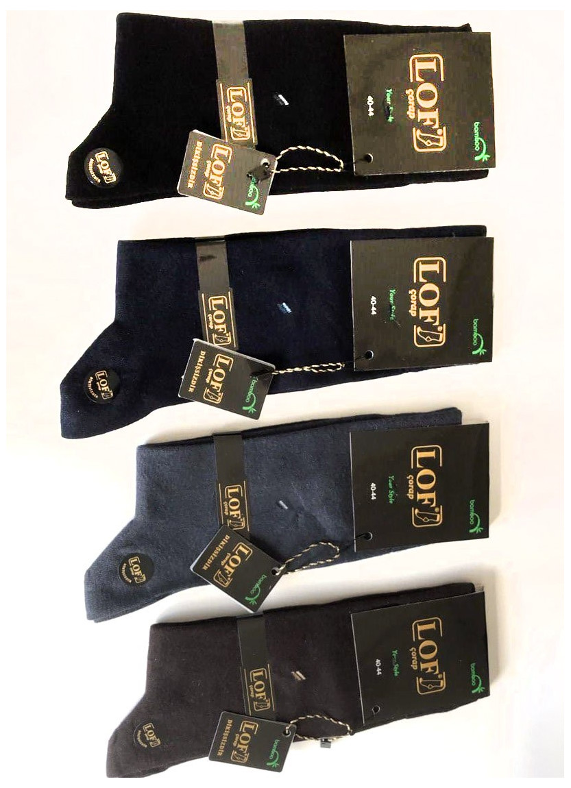 LOF KIS BMB 10006 Bamboo 12-Pair Pack Men's Socks (40-44) — Turkish factory wholesale