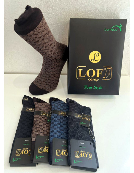 LOF KIS BMB 10004 Bamboo 12-Pair Pack Men's Socks (40-44) — Turkish textile wholesale