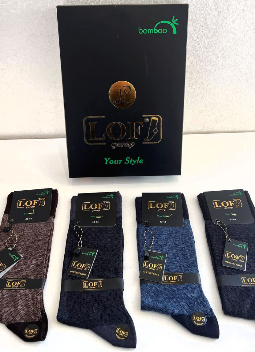LOF KIS BMB 10003 Bamboo 12-Pair Pack Men's Socks (40-44) — Turkish factory wholesale