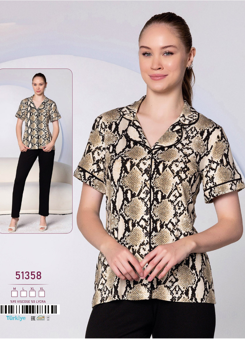 Пижама Комплект с Брюками 2-ка (M+L+XL+XL) Caroline Caroline 51358 — фабричная коллекция оптом