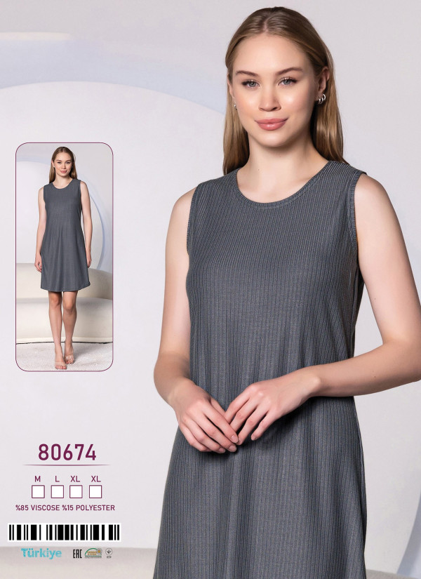 Caroline 80674 Nightdress (M+L+XL+XL) — Turkish factory wholesale