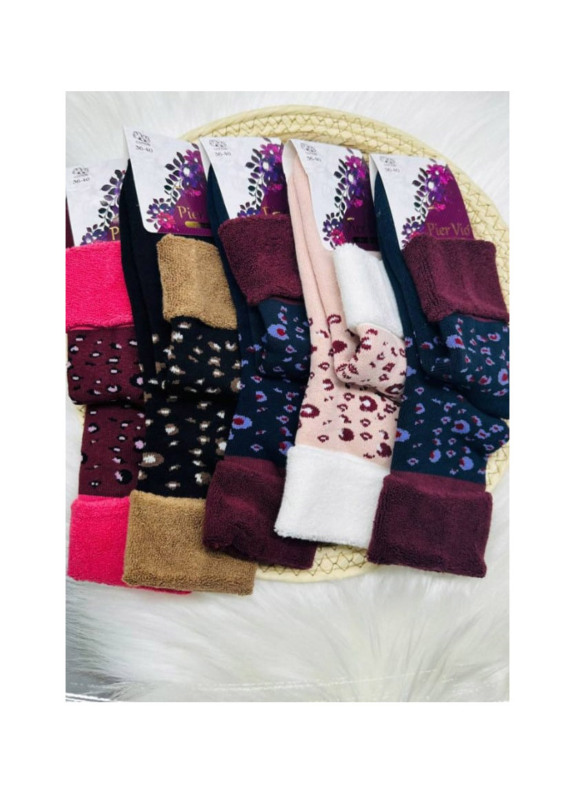 Носки Теплые Махровые Женские 12 Пар/Уп. (36-40) (Ассорти) Pier Vio PierVio HVL 75001 — оптовая поставка из Турции
