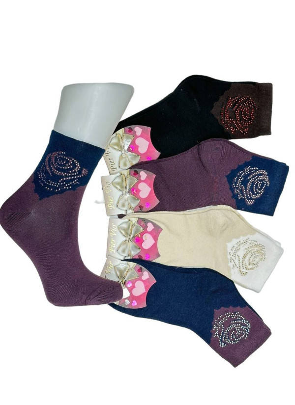 PierVio LIC 5800A3 Assorted 12-Pair Pack Women's Socks (36-40) — factory-direct from Turkey