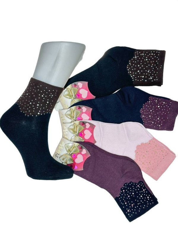 PierVio LIC 5800A5 Assorted 12-Pair Pack Women's Socks (36-40) — direct Turkish factory supply