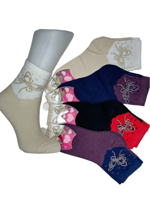PierVio LIC 5800A4 Assorted 12-Pair Pack Women's Socks (36-40) — Turkish textile wholesale