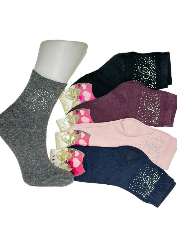PierVio LIC 5800A9 Assorted 12-Pair Pack Women's Socks (36-40) — direct Turkish factory supply
