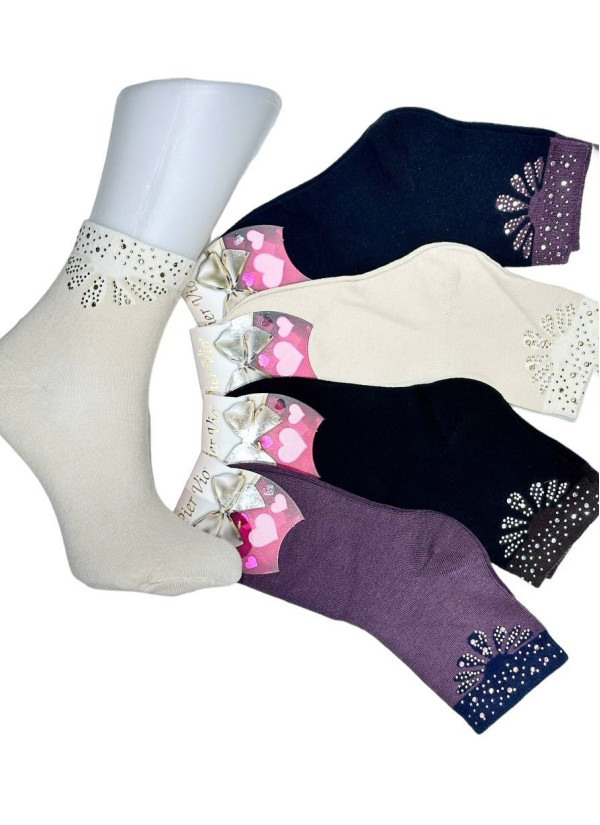 PierVio LIC 5800A13 Assorted 12-Pair Pack Women's Socks (36-40) — direct Turkish factory supply