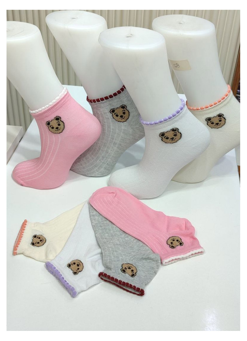 PierVio COT 4500A1 Cotton Assorted 12-Pair Pack Women's Socks (35-40) — factory-direct from Turkey