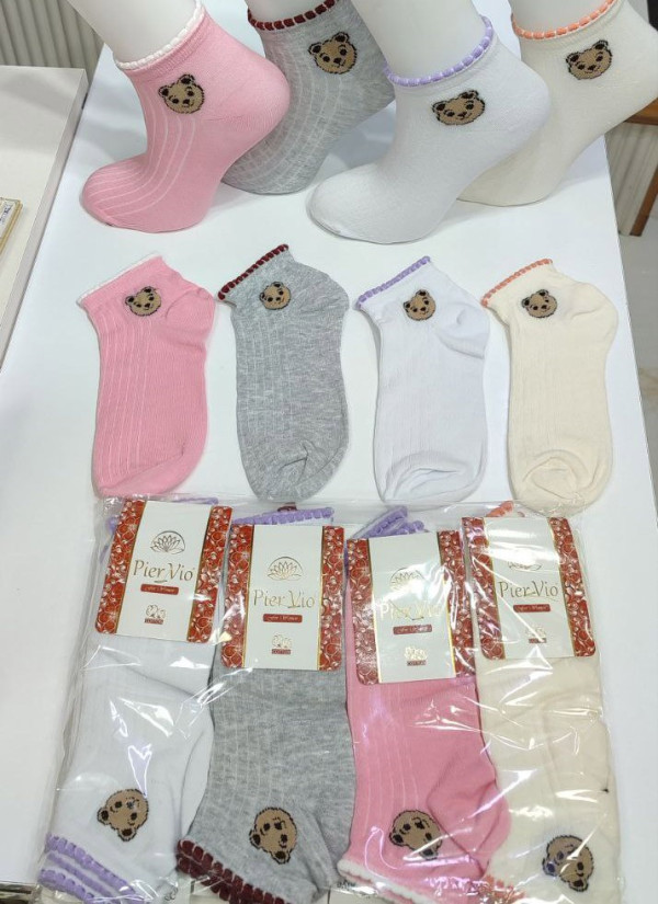PierVio COT 4500A1 Cotton Assorted 12-Pair Pack Women's Socks (35-40) — factory-direct from Turkey 2