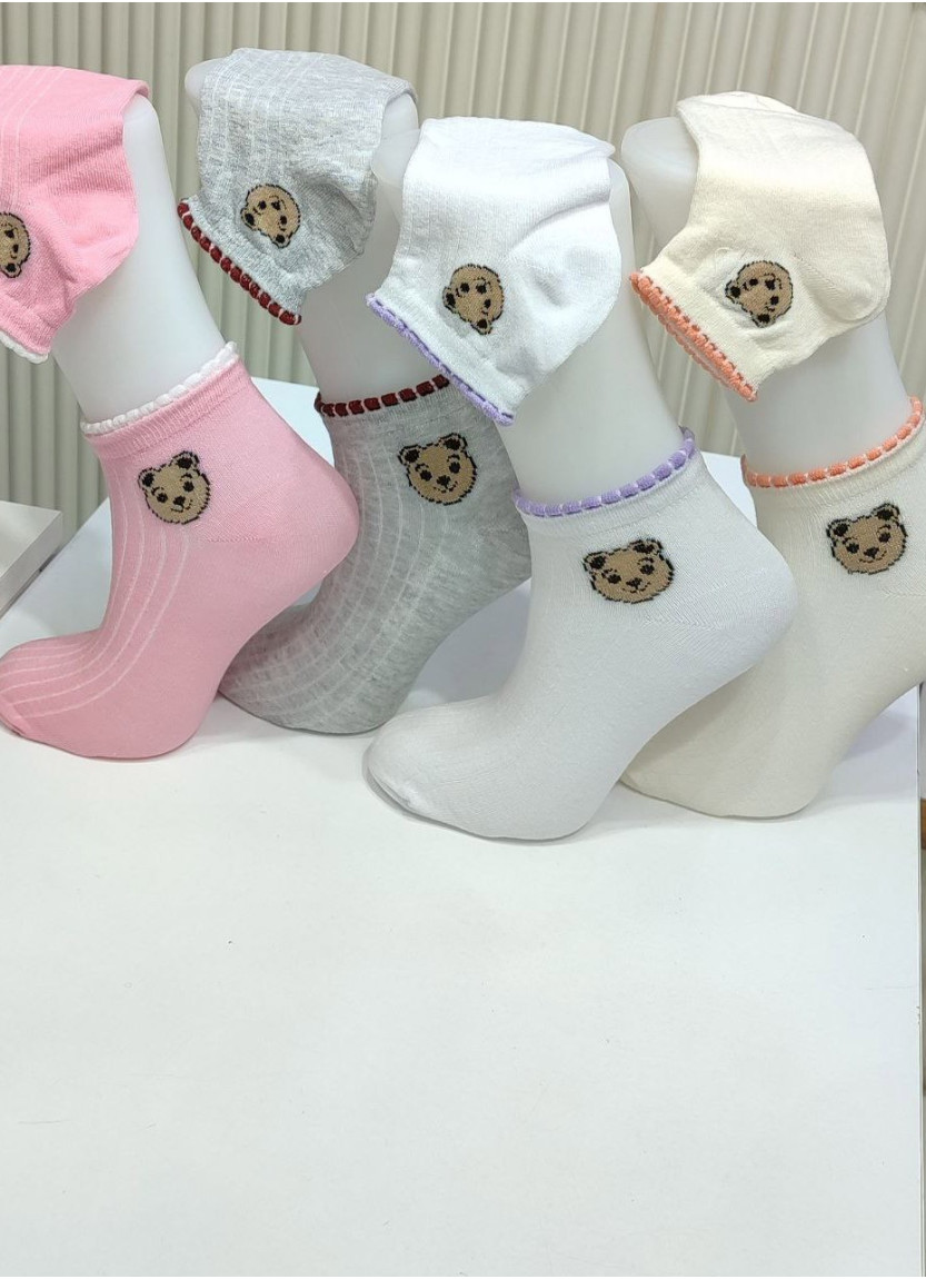 PierVio COT 4500A1 Cotton Assorted 12-Pair Pack Women's Socks (35-40) — direct Turkish factory supply