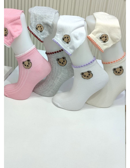 PierVio COT 4500A1 Cotton Assorted 12-Pair Pack Women's Socks (35-40) — direct Turkish factory supply