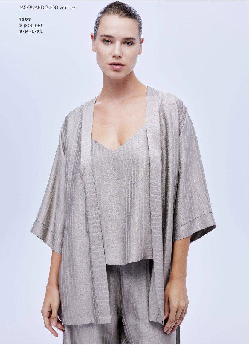 Женский Комплект с Брюками 3-ка JACQUARD Viscose Bonjour Madame 1607 — оптовая поставка из Турции