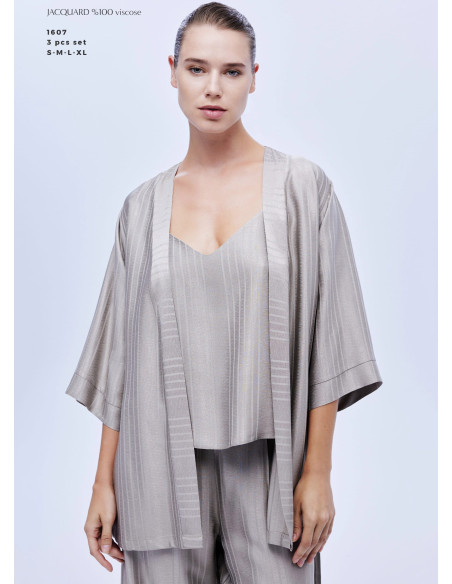 Женский Комплект с Брюками 3-ка JACQUARD Viscose Bonjour Madame 1607 — оптовая поставка из Турции