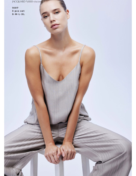 Женский Комплект с Брюками 3-ка JACQUARD Viscose Bonjour Madame 1607 — оптом для магазинов и бутиков
